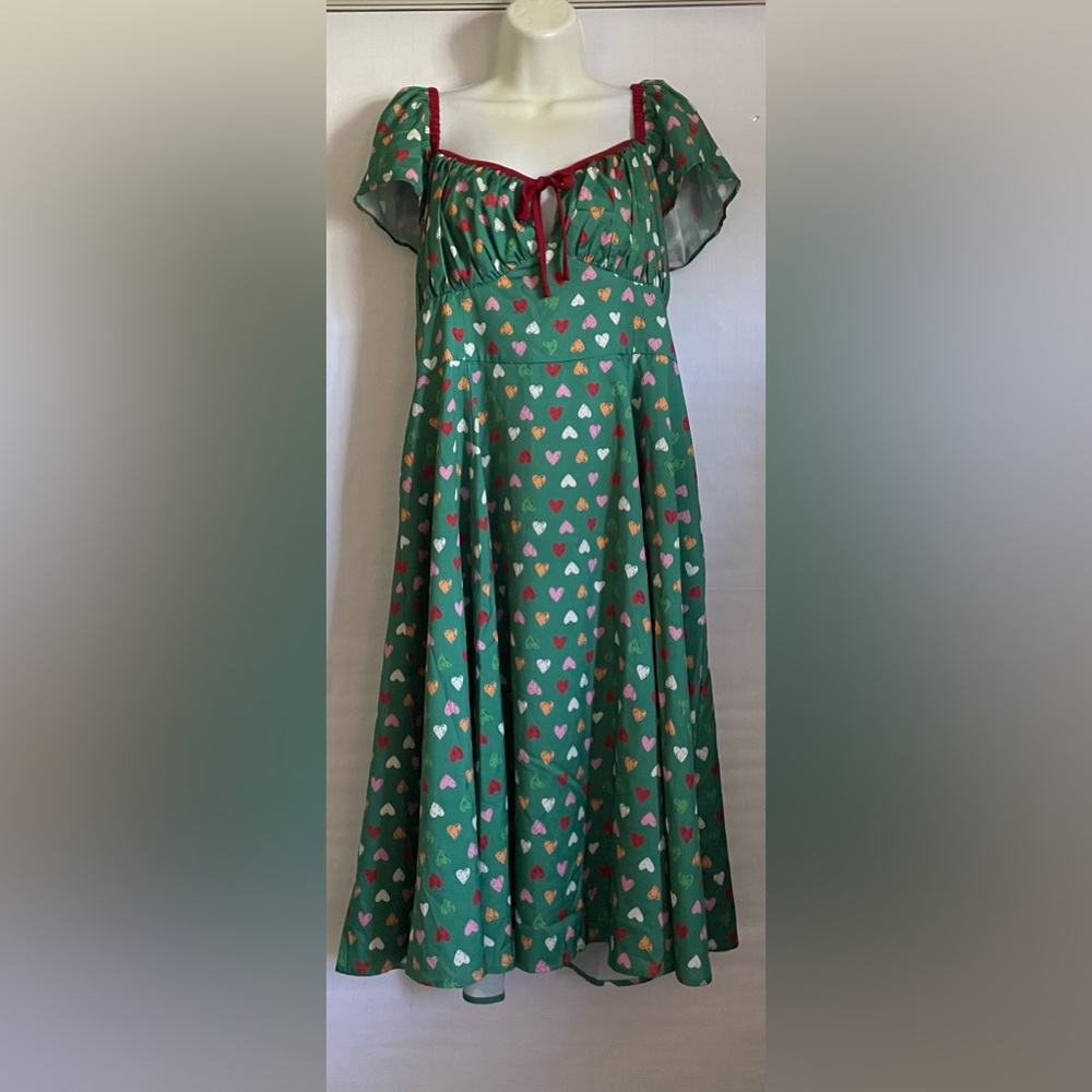 Green swing style dress